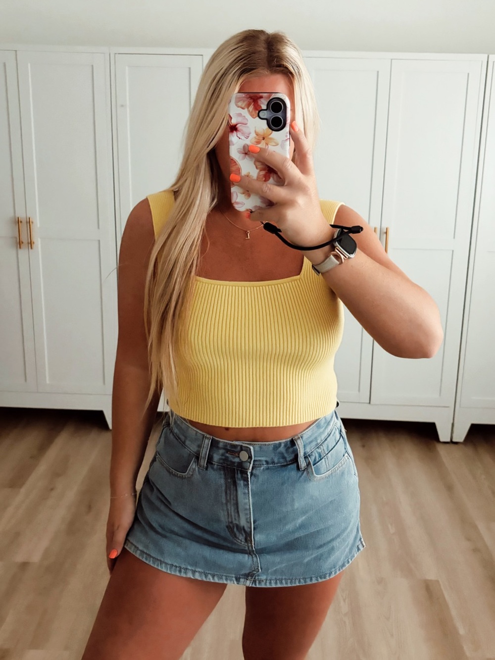 Yellow knit tank top